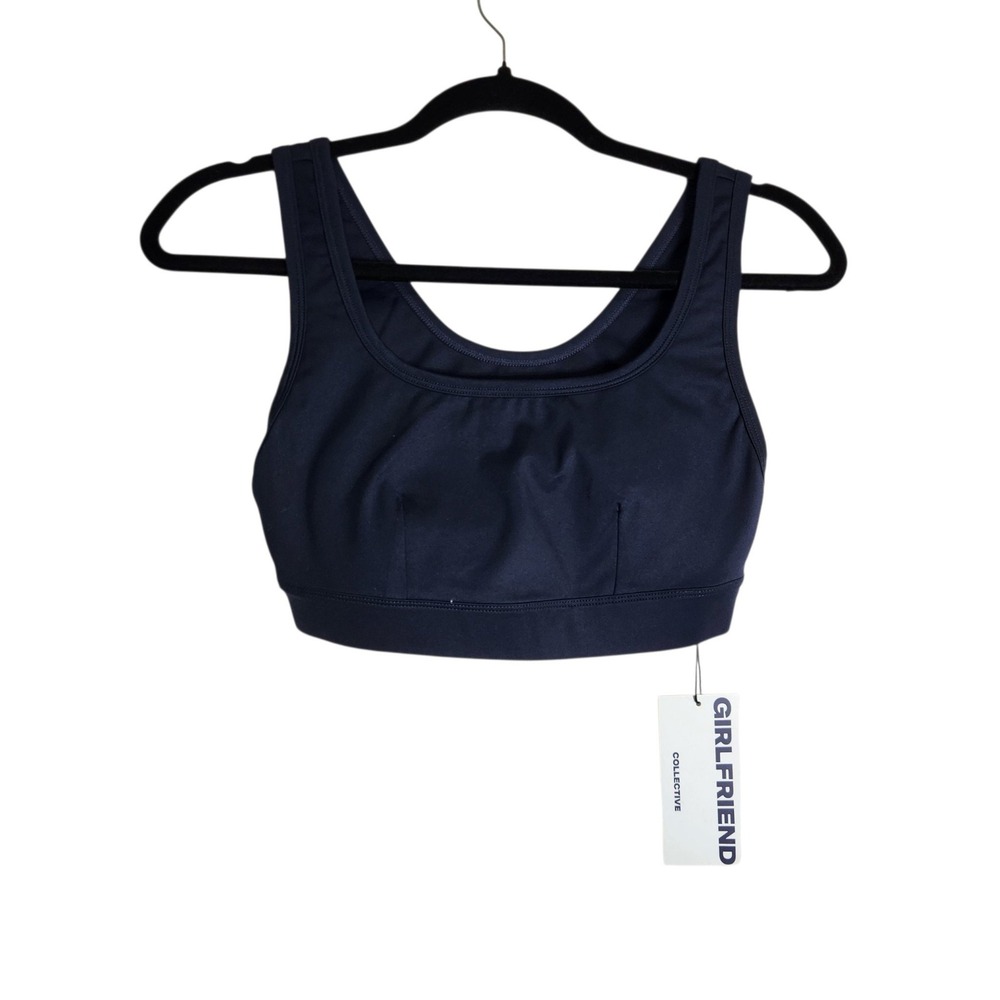 Girlfriend Collective Paloma Sports Bra Navy Blue Size S Recycled Activewear